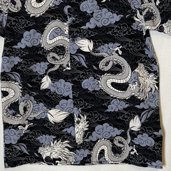 Fresh Prints of Tokyo Shirt Mens Dragon Sz M Drill Clothing AOP Button Up - Picture 5 of 15